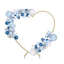 RainWeel Heart Shape Wedding Arch, 6.9FT Arch Backdrop Stand Flower Frame Stand Balloon Arches With Base For Party Proposal Supplies, Outdoor Garden Trellis For Climbing Plant (Gold/White) - Gold - View 9