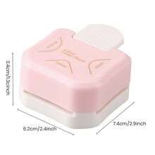 1 pieza Herramienta de corte de ángulo recto de tres en uno en color rosa, R4/R7/R10, para recortar fotos/tarjetas, herramienta de recorte para estudiantes o adultos, de vuelta a la escuela, útiles escolares - Rosa - Ver 7