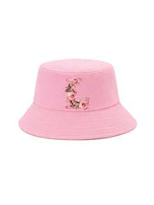 1 buah Topi Ember Anak Perempuan Warna Pink Elegan dengan Motif Huruf Bunga Mawar, 26 Pilihan Huruf, Manis & Chic, Bergaya, Ringan, dan Melindungi dari Matahari, Cocok untuk Pemakaian Sehari-hari, Aktivitas Luar Ruangan, Sekolah, dan Hadiah - Berwarna merah muda - View 86