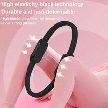 Upgrade Pilates Ring Fitness Circle,Lightweight & Durable Foam Padded Handles, Flexible Resistance Exercise Equipment For Toning Arms, Thighs Legs & Core - 黑色 - 查看 3