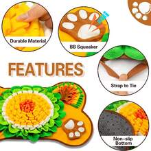 1 Stück grauer Schnüffel-Teppich für Haustiere, süßer Polyester-Decken-Stil Futtersuche-Teppich mit eingebautem BB-Klanggerät, waschbar, tragbar, langsamer Futternapf, Geruchstraining Spielzeug | 2026 Neujahr/Ostern/Frühling Innen/Außen - Grau - Übersicht 11