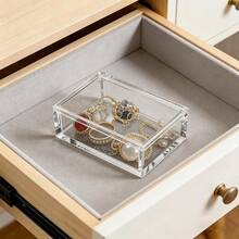 Caja de acrílico con tapa abatible, caja de exhibición con tapa transparente y bisagras, pequeño contenedor de almacenamiento multiusos para escritorio para recuerdos, joyas, dulces - 4 x 2,3 x 1,18 pulgadas - Ver 6