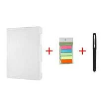 1 szt. Biała teczka A4 z blokiem do pisania, organizer na dokumenty dla uczniów, plastikowe pudełko do przechowywania dokumentów o dużej pojemności, artykuły biurowe, prezent na Ramadan - Wielokolorowe - Zobacz 10