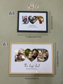 LICVIC Custom Photo Frame For Dad With Name And Message, Personalized Father'S Day Picture Frame Gift, Family Photo Display With Text, Meaningful Customized Home Decor Keepsake, Wall Decor, Living Room Decor, Elegant Customizable Photo Frame Gift, Father, Family, Dad, Kids - Style a - View 2