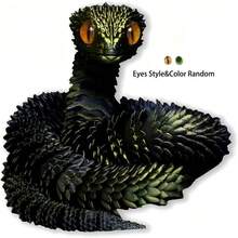 2026 New 30cm Articulated Viper Statue - 3D Printed Soft Posable Snake Toy With Snake Egg, Mythological Creature Design, Home Decor Stress Relief Toy, Suitable For Christmas - Multicolor - View 17