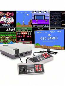 Consola de juegos retro, minisistema de videojuegos clásico, 620 juegos integrados, consola de TV FC Nes de 8 bits para adultos y niños - Blanco - Ver 3