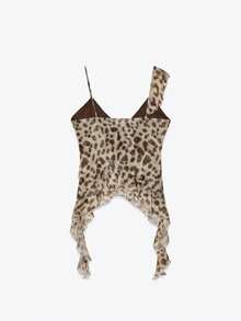 Mellowy New Spring/Summer Women's Layered Decorative Printed Chiffon Top - Animal Print - View 3