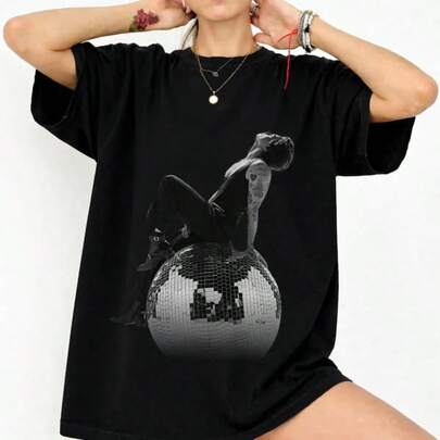 Kiss All The Time Shirt, Disco Occasionally, Seated Side View On A Disco Ball
