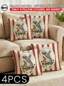 1/2/4件装柔软舒适的装饰枕套，透气亲肤，带拉链方便清洗，适用于沙发/卧室/客厅，是婚礼/节日的理想礼物，不含枕芯。 - 彩色 - 查看 13