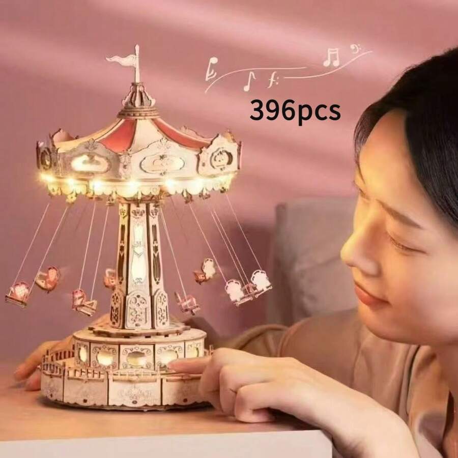 Adult Building Block Toys - Flying Chairs [rotatable With Music] - View 1