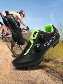 Professional-Grade High-Value Bicycle Shoes, With Triangle & Delta Buckle Clips, Outdoor Cycling Shoes With Strong Grip, MTB Mountain Bike Shoes, Durable & Wear-Resistant, Hardcore Traction, Rotary Buckle Design For Easy On/Off - Black Green - View 7