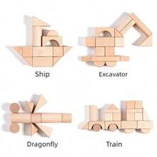 CPC CE EN71 Certified Wooden DIY Assembly Building Blocks Set, ABS Magnetic Animal & Cartoon Theme Toy Model Suitable For Babies, Cartoon Style - Multicolor - View 3