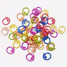 20/50/100pcs Multi-Color Metal Spiral Stitch Markers, Open Metal Stitch Markers Crochet Stitch Markers With Storage Box, For Crochet Garment Marking, DIY Craft Projects, Sewing Thread Needle Knitting Stitch Tracking Markers - Dark - View 2