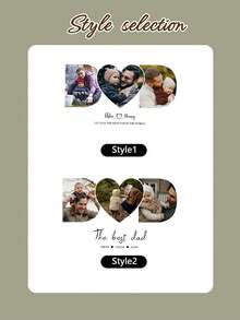 LICVIC Custom Photo Frame For Dad With Name And Message, Personalized Father'S Day Picture Frame Gift, Family Photo Display With Text, Meaningful Customized Home Decor Keepsake, Wall Decor, Living Room Decor, Elegant Customizable Photo Frame Gift, Father, Family, Dad, Kids - Style a - View 4