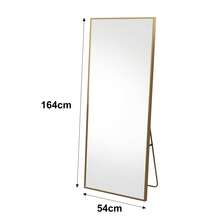 Caluself Standing Mirror, Full-Length Mirror, Rectangular, For Bedroom, Living Room Or Dressing Room (Black, Gold) - 金色1件 - 查看 4
