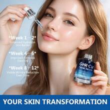 GHK-CU Peptide Facial Serum | Blue Copper Peptide Skincare Essence Helps Improve Skin Texture And Appearance Hydrates And Nourishes Enhances Skin Radiance Gentle Formula Suitable For Sensitive Skin - Hyaluronic Acid - 查看 2