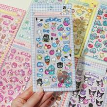 Cute, Fresh, Sweet, Natural Cinnamon Dog Cartoon Pink & Red Family New 3D Crystal Phone Case Sticker, Cartoon Micro-Landscape Sticker, Hand-Painted Sticker, No Cutting Required, School Supplies Back To School Season - Multicolor - View 4