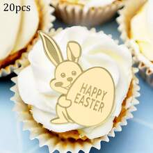 5pcs/10pcs/20pcs Bunny Easter Egg Happy Easter CupCake Topper Decor,For Easter Party DIY Cake Dessert Decoration Supplies - Multicolor - View 24