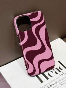 1 pieza Funda protectora dura con patrón artístico de olas brillantes y ondas de agua, compatible con Samsung/ 11/12/13/14/15/16/17 Pro Max, versión internacional, no la versión nacional - Multicolor - Ver 2