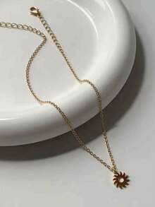 1pc Delicate Mini Sun Necklace, Suitable As Birthday Gift For Teenagers, Friends And Girlfriends - Sun - View 6