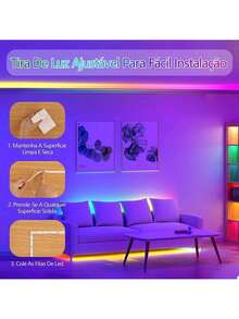 SMART RGB LED Strip Light 5 Meters/3 Meters, Color Control, 44 Keys, USB Input - 5 metros - Ver 6