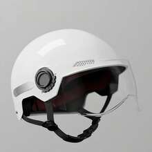 Electric Bicycle Sun Protection Helmet, Men & Women Summer Half-Face Helmet, All-Season Electric Bicycle Safety Helmet, Riding Face Mask, Windproof, Suitable For All Seasons - A - View 9