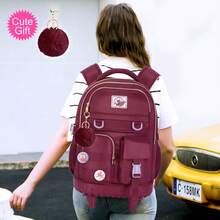 21-Inch Rolling Backpack For Girls, Black Wheeled School Bag With Lunch Bag, Teenager Suitcase - Single Trolley Backpack - View 10