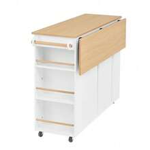 Mobile Storage Islands - White+Natural + MDF-2 - View 8