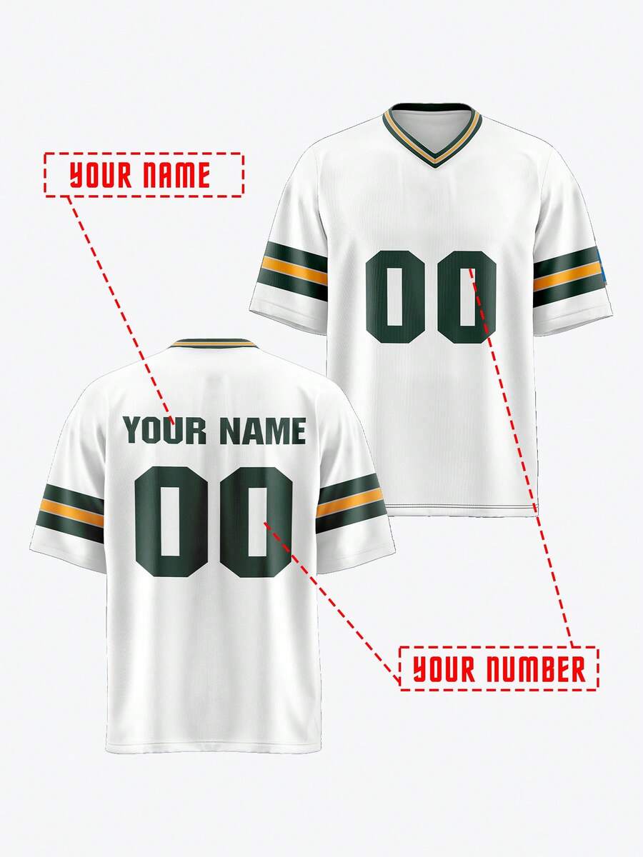 2026 Customized Name & Number Ball, Unisex Single Piece Short Sleeve Sports Ice Hockey Jersey, Quick-Dry Breathable Casual Comfortable Fit - White - View 1