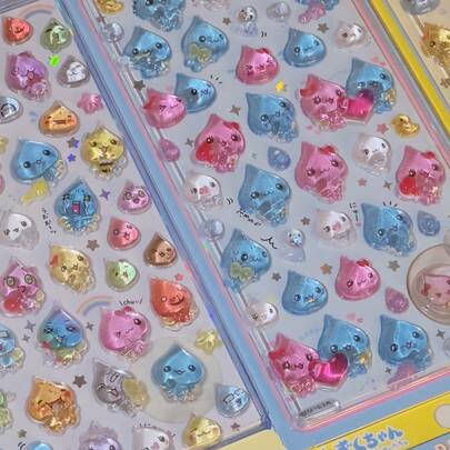 SHARLOVY 1pc Anime Cartoon Sticker, Cute Sticker, Reusable Waterproof Sticker, DIY Craft Sticker, Suitable For DIY Phone Cases, DIY Sticker Notebooks, DIY Crafts, Laptops, Gift Packaging, Party Decoration, Perfect Holiday Gift, Gifts For Fans And Friends