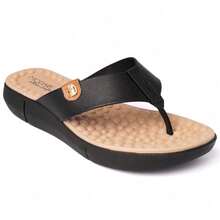 Modare Women's Orthopedic Slippers With Soft Massage Spurs - 黑色和焦糖色 - 查看 10
