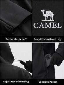 CAMEL CROWN Men's Outdoor Soft Shell Water-Resistant Windproof Thermal Lined Hooded Casual Short Jacket - Phantom Black - View 4