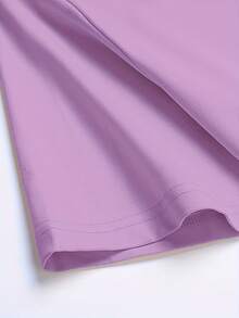 Colorful Casual Adult Short Sleeve Oversized Style T-Shirt For Men Suitable For All Seasons Cotton Custom Print - Màu tím - Xem 6