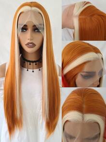 websterwigs Silver Grey Wig With White Highlights Long Silky Straight Synthetic Lace Front Wigs For Women Natural Hairline Daily Use Wig - Multicolor - View 4