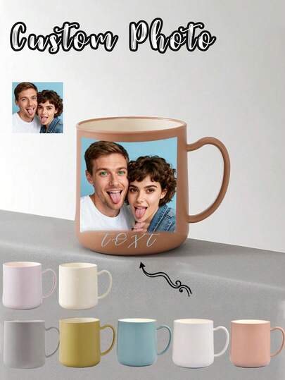Personalized Photo Coffee Mug, Customized Water Bottle, Personalized Name Ceramic Mug, Personalized Anniversary Mug, Personalized Gifts (Suitable For Family, Women, Men), Holiday Gifts