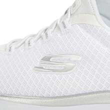 Skechers Women's Lightweight Casual Shoes, SPORT Women One-Piece Slip-On Athletic Sneakers, Soft Sole Walking Shoes 12980-WSL - White/Silver - View 9