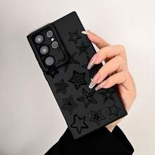 Star Pattern Element Lovers Mobile Phone Case, All-Inclusive Lens Thickened Protective Case, Suitable For Galaxy S24 S24Ultra S23 S23Ultra S22 S22UltraS21 And A Series  Mobile Phones, Non-Slip And Anti-Fall Protective Cover, Unisex - màu đen - Xem 2