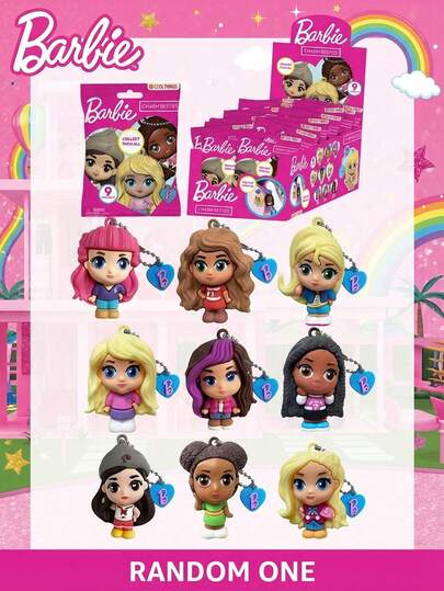 1 Stück offiziell lizenzierte Barbie Blind Box 3D Figur Taschenverschluss Charm Blind Bag Anime Figur Schlüsselanhänger Anime Sammler Rucksack Dekoration Geschenkset