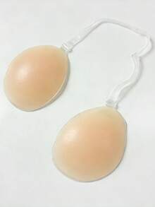 New (Transparent/Nude) Women's Invisible Bra, Silicone Bra With Shoulder Straps, Adhesive Bra, Reusable. - Multicolor - View 5