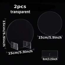 2/4/6pcs Acrylic Blank Desk Labels, Transparent Round Table Plates, Blank Acrylic Table Number Signs, Suitable For Restaurants, Bars, Weddings, Parties, Transparent Design Reusable Event Display Stands - Clear - View 7