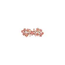 Coral Rhinestone Crystal Floral Hair Barrette Clip - Coral - View 1