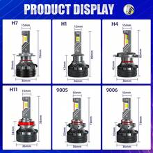 HYNBYZJ 2 Packs H7 H4 LED Car Headlight 250W CANBUS Bulb H1 H9 H11 HB3 9005 HB4 9006 Lamp Three Copper Tube Lights For Auto 12V - A - View 8