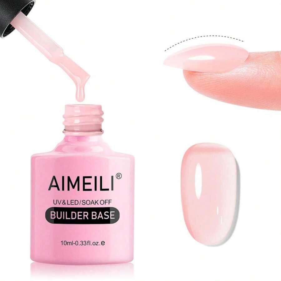 AIMEILI Hema Free 5 In 1 Builder Base Gel, Cruelty Free, Vegan, Strengthener Gel Translucent Gel Polish For Nail Art Manicure 10ML-153 - Màu E - Xem 1