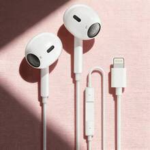 Tai nghe có dây Apple với đầu nối Lightning, đạt chứng nhận MFi, tích hợp micro và điều khiển âm lượng, tương thích với iPhone 14/13/12/11/SE/X/XR/XS/8/7 để nghe nhạc và gọi điện. - trắng - Xem 1