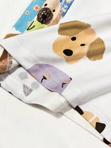 DEAR MOLLY 可爱狗狗印花阔腿裤，舒适百搭高腰宽松休闲女裤，弹性腰带，宽松版型，适合度假和春季穿着。 - 彩色 - 查看 6