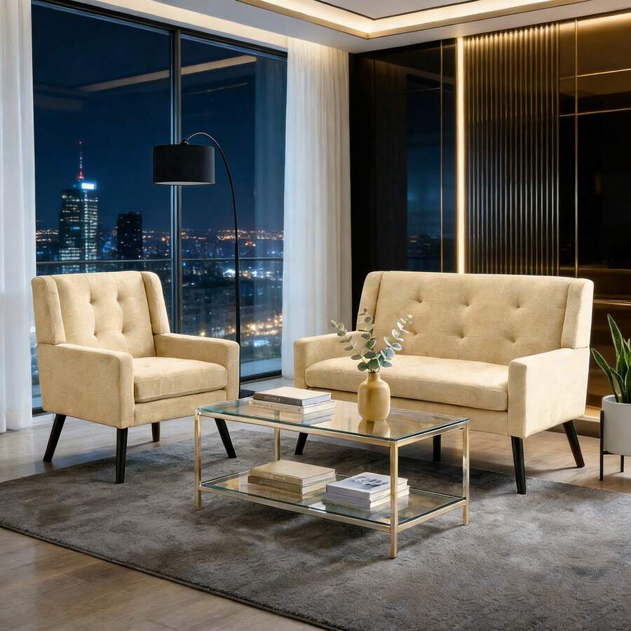 Sofas & Couches - 米色 + 軟墊 + 泡沫 - 查看 1