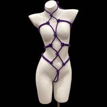 Sexy Bondage And Restraint Open-Crotch Rope Dress Set, Hot See-Through Seductive Lingerie Set - Valentine's Day - Màu tím - Xem 3