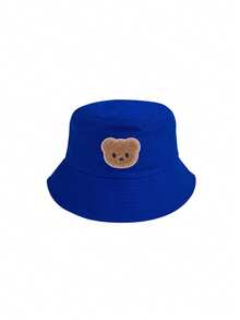 1pc Kids Cute Bear Pattern Breathable Bucket Hat, Adjustable Inner Band, Solid Color Fisherman Hat For Spring/Summer, Suitable For Casual, Outdoor, Travel, All Seasons - 1PC - View 10