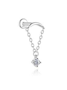 1 đôi bông tai bạc 925 đính đá Moissanite hình ngôi sao tinh tế, kiểu dáng phẳng, thích hợp cho nữ, đeo hàng ngày, hẹn hò, đi nghỉ mát, dự đám cưới, dự tiệc, làm quà tặng ngày lễ. - Bạc - Xem 17