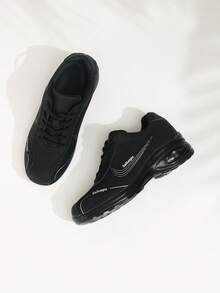 SAILUOPU Women's Casual Sneakers, Thick Sole Air Cushion Shock Absorbing Lightweight Shoes - Black - View 10